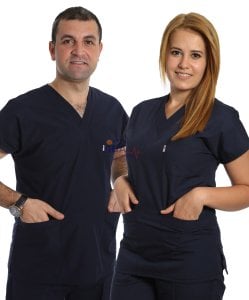 V Yaka Takım (Unisex) Lacivert - XS - 38 Beden