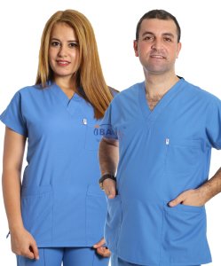 V Yaka Takım (Unisex) Parlament Mavisi - M - 42 Beden