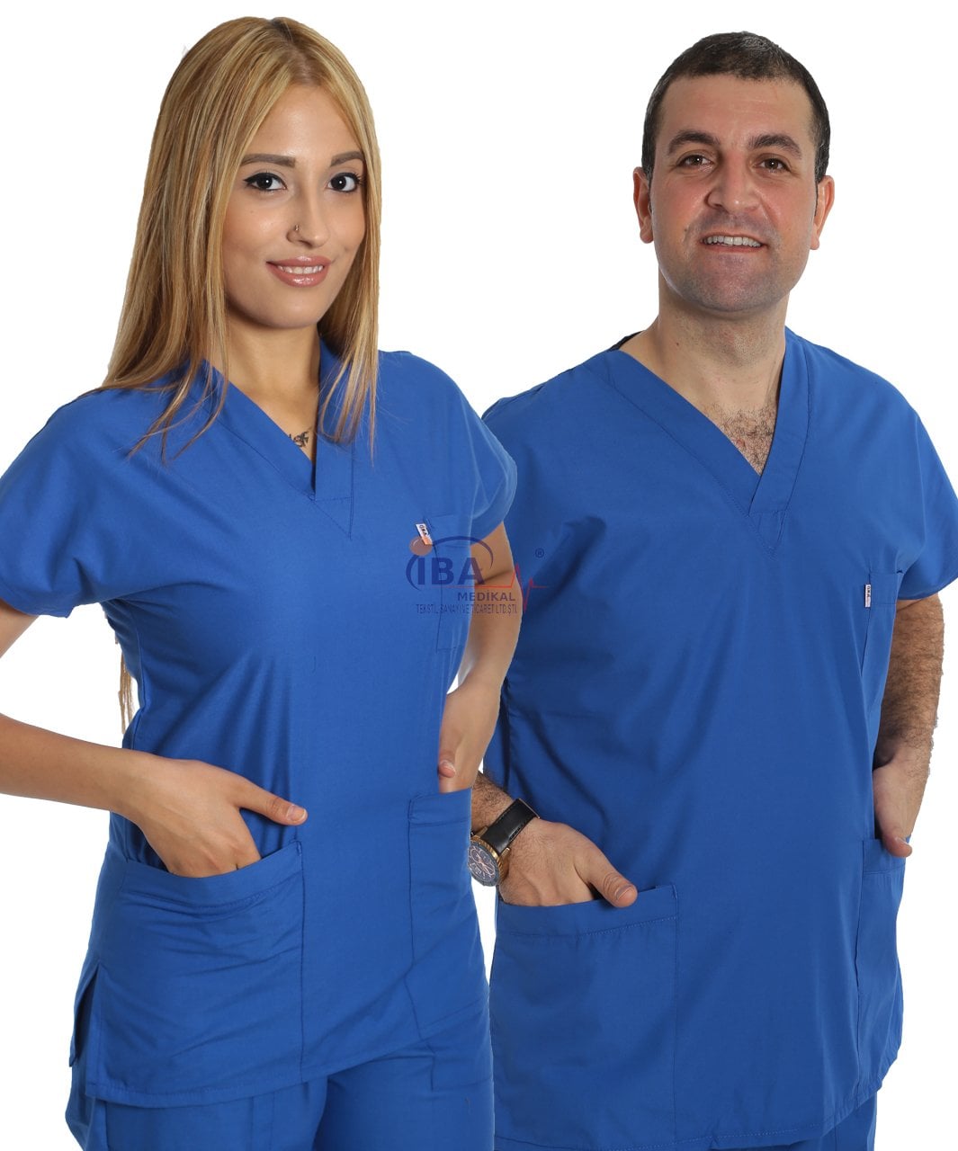 V Yaka Takım (Unisex) Saks Mavisi - XL - 46/48 Beden