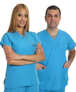 V Yaka Takım (Unisex) Turkuaz - S - 40 Beden