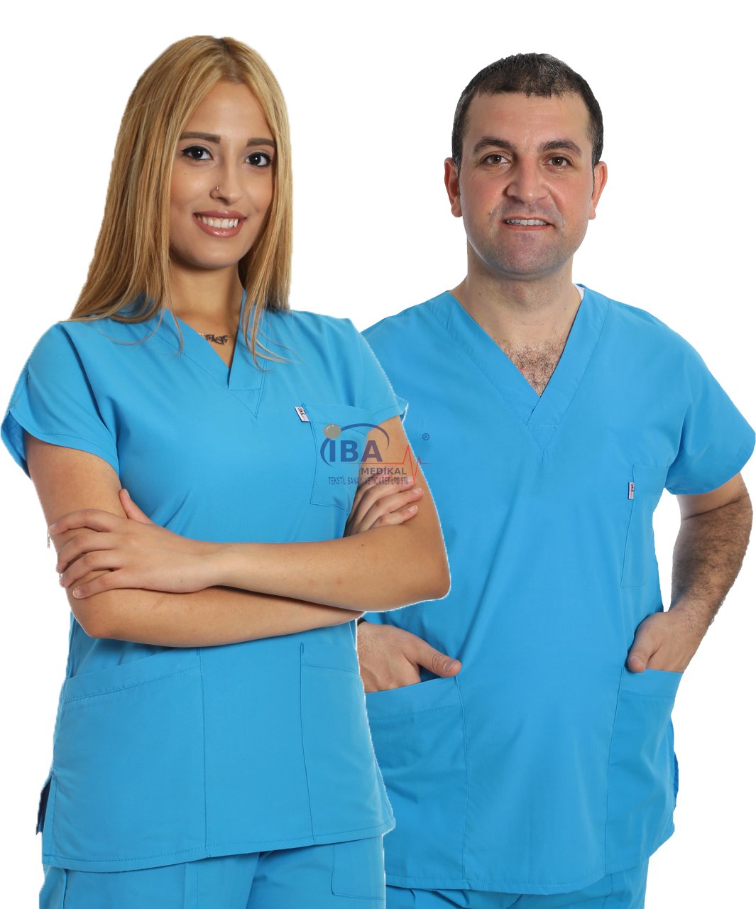 V Yaka Takım (Unisex) Turkuaz - XXS - 36 Beden