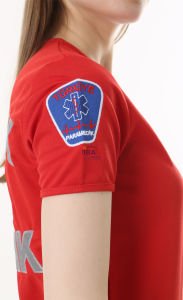 İ-SPORTİVE V Yaka Kısa Kol Paramedik Spor T-Shirt L - Kırmızı