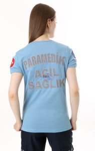 İ-SPORTİVE V Yaka Kısa Kol Paramedik Spor T-Shirt M - Alice Mavisi