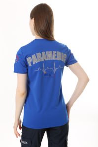 İ-SPORTİVE V Yaka Kısa Kol Paramedic Spor T-Shirt XXL - Saks Mavi