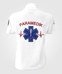 COMFORT Polo Yaka Kısa Kol Paramedik T-Shirt M - Beyaz