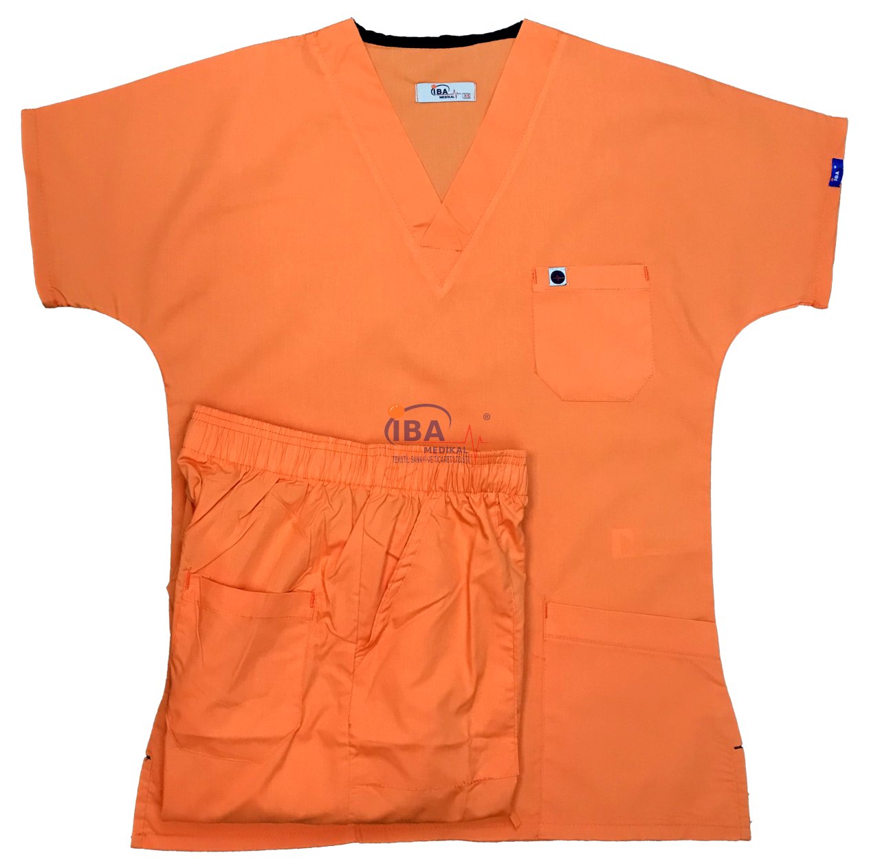 V Yaka Takım (Unisex) Turuncu - L - 44 Beden