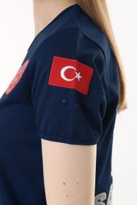 İ-SPORTİVE V Yaka Kısa Kol Acil Sağlık Spor T-Shirt 3XL - petrol mavisi (indigo)