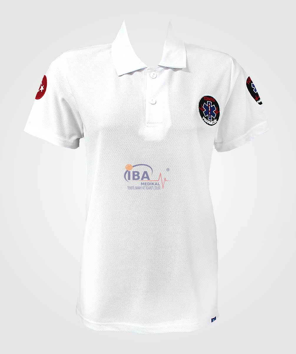COMFORT Polo Yaka Kısa Kol Paramedik T-Shirt XXS - Beyaz