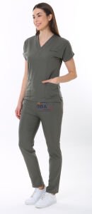 İ-Platinum Viskon Likralı Takım Haki - XS - 38 Beden