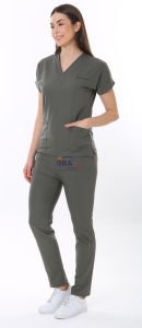 İ-Platinum Viskon Likralı Takım Haki - XXS - 36 Beden