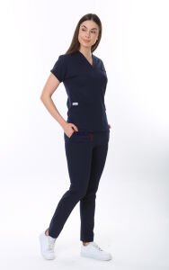 İ-Platinum Viskon Likralı Takım Lacivert - M - 42 Beden