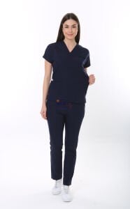 İ-Platinum Viskon Likralı Takım Lacivert - M - 42 Beden