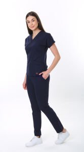 İ-Platinum Viskon Likralı Takım Lacivert - XS - 38 Beden