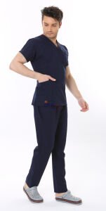 İ-Platinum Viskon Likralı Takım Lacivert - XS - 38 Beden