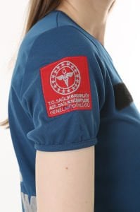 İ-SPORTİVE V Yaka Kısa Kol Acil Sağlık Spor T-Shirt L - petrol mavisi (indigo)