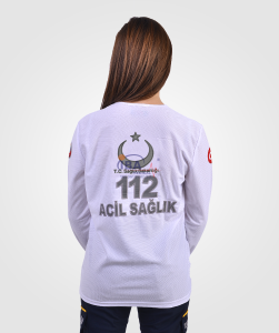 COMFORT V Yaka UZUN KOL T-Shirt Beyaz - L