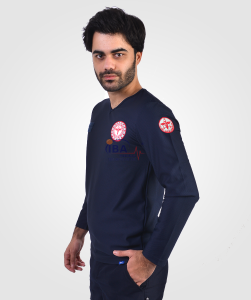 COMFORT V Yaka UZUN KOL T-Shirt Lacivert - S