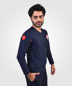 COMFORT V Yaka UZUN KOL T-Shirt Lacivert - XL