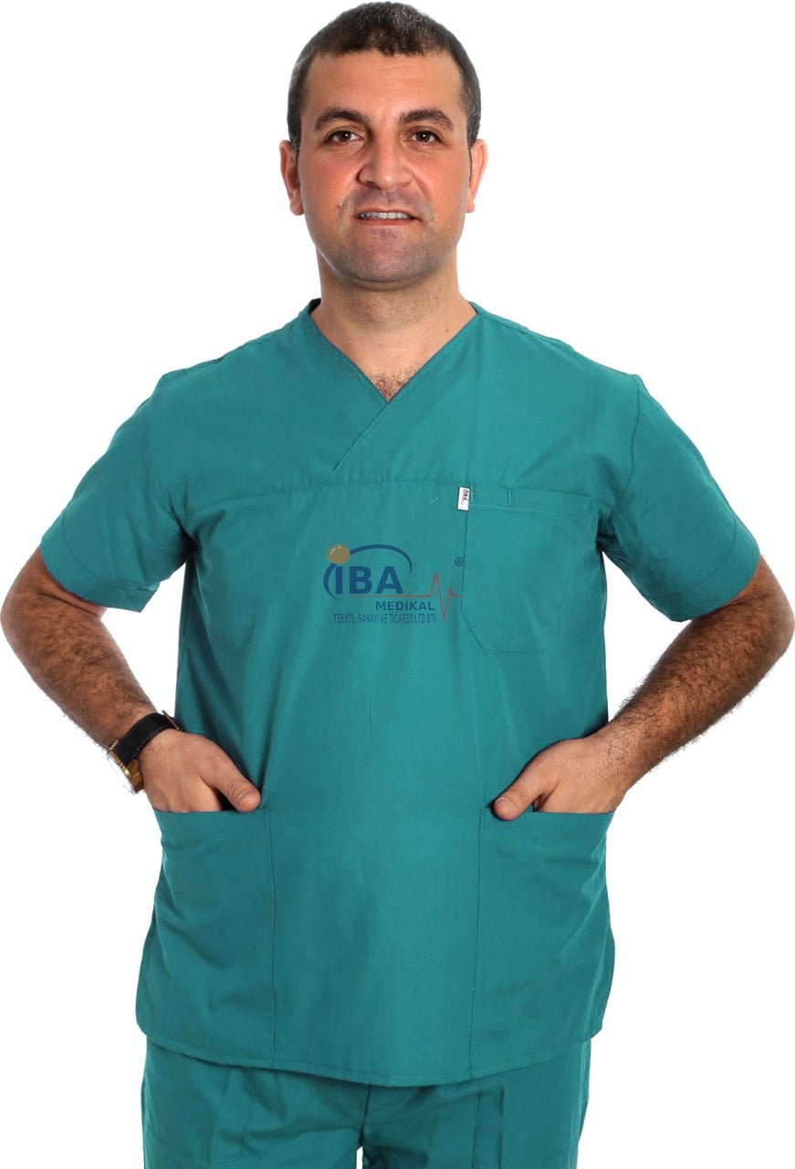 Cerrahi Yaka Takım (Unisex) Ameliyathane Yeşili - L - 44 Beden