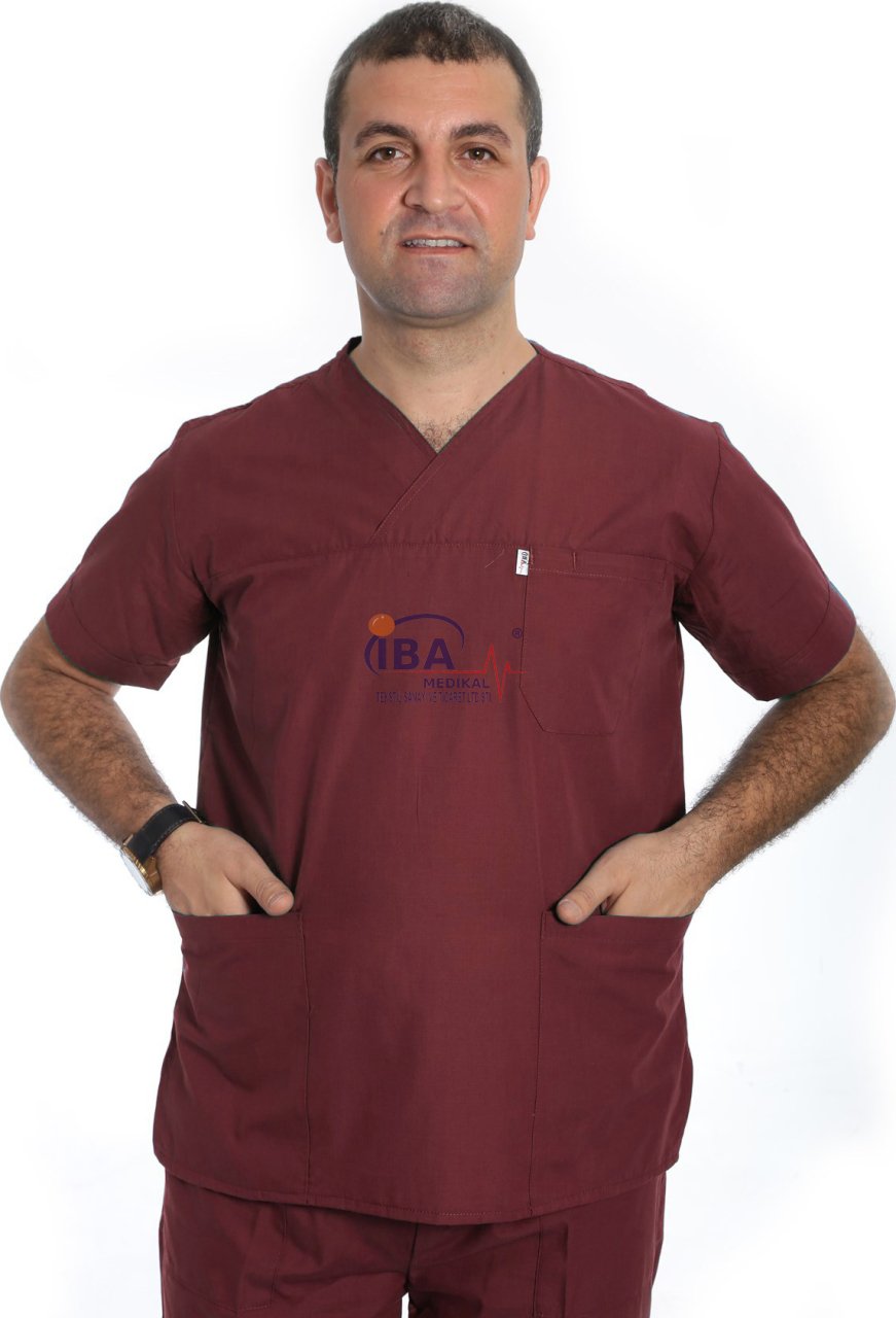 Cerrahi Yaka Takım (Unisex) Bordo - XL - 46/48 Beden