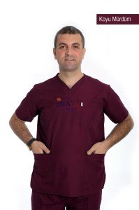 Cerrahi Yaka Takım (Unisex) Koyu Mürdüm - XXS - 36 Beden