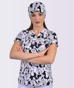 Mickey Mouse Terikoton Üst Desenli