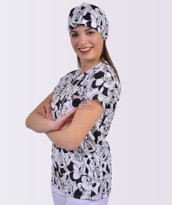 Mickey Mouse Terikoton Üst Desenli