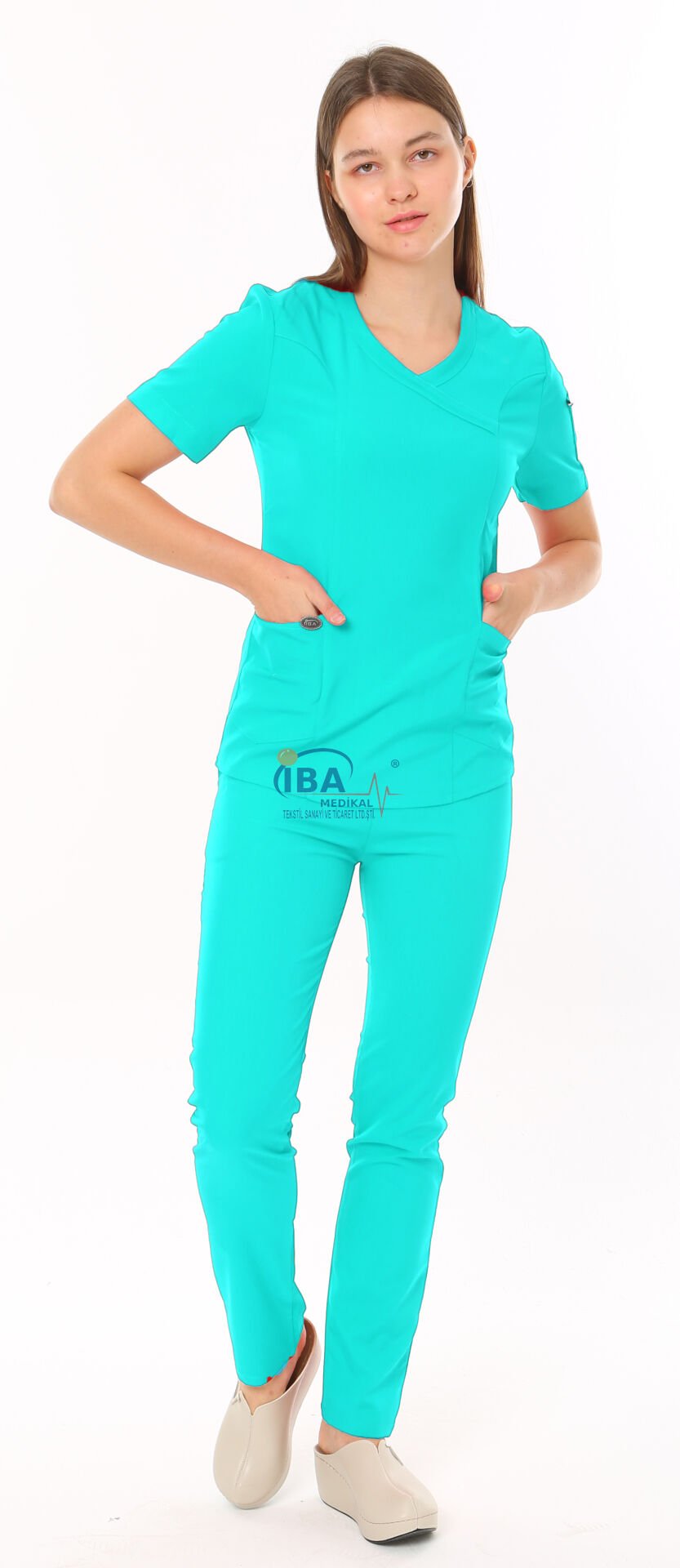 i-Soft Likralı Takım (SLIM FIT) Su Yeşili - L - 44 Beden