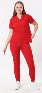 Jogger Likralı Takım (Ribanalı ) Kırmızı - XS - 38 Beden