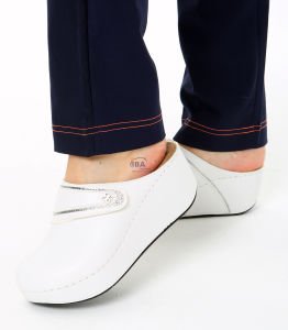 Cırtlı Platform Taban Terlik 40 - Beyaz