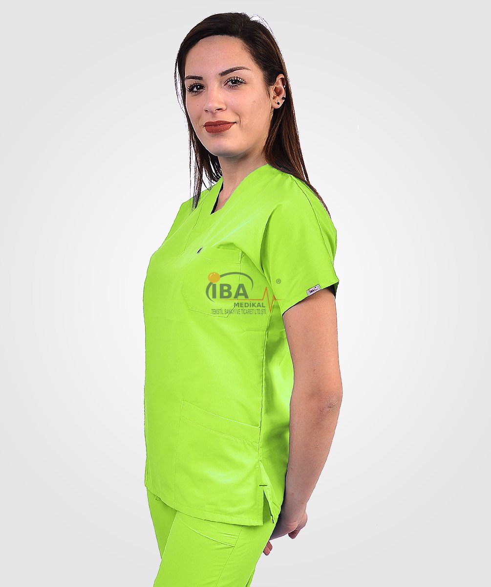 V Yaka Takım (Unisex) Fıstık Yeşili - XS - 38 Beden
