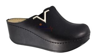 V Tokalı Platform Taban Terlik 38 - Siyah