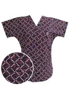 Likralı Desenli Üst (Kırmızı Galaxy Çizgiler)