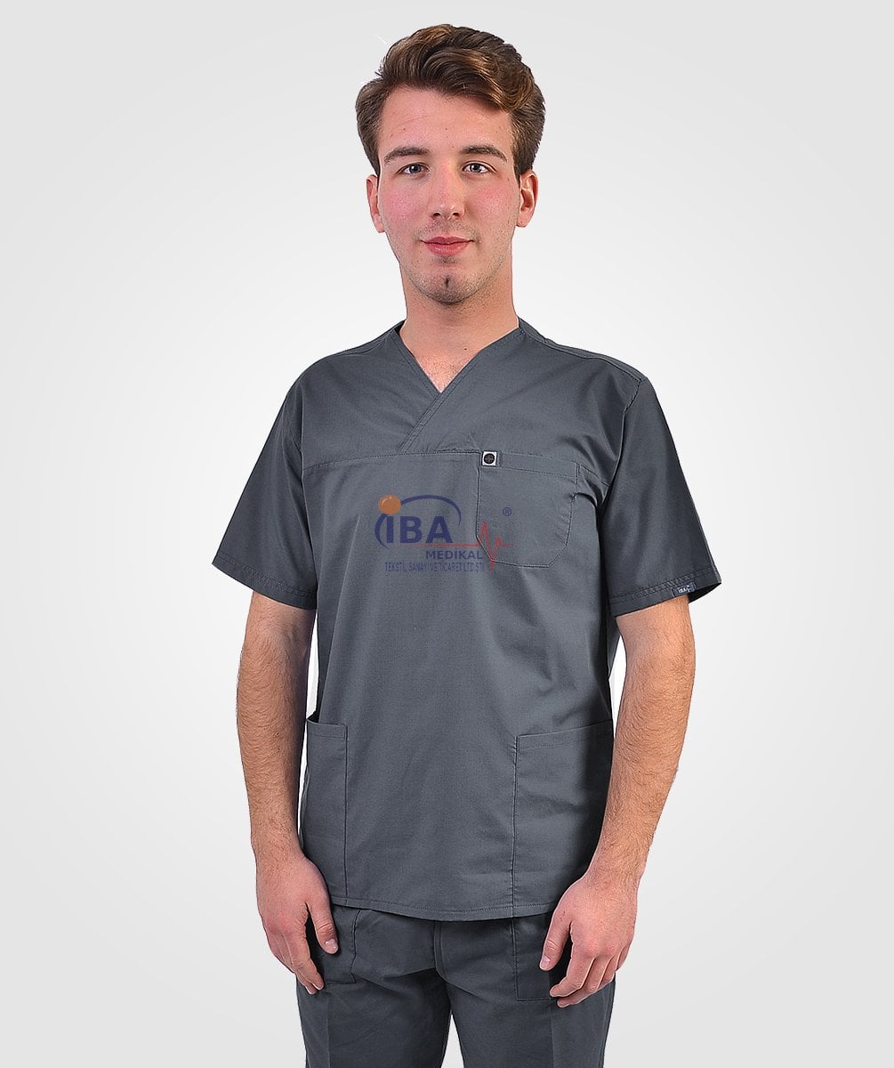 Cerrahi Yaka Takım (Unisex) Füme - XXS - 36 Beden