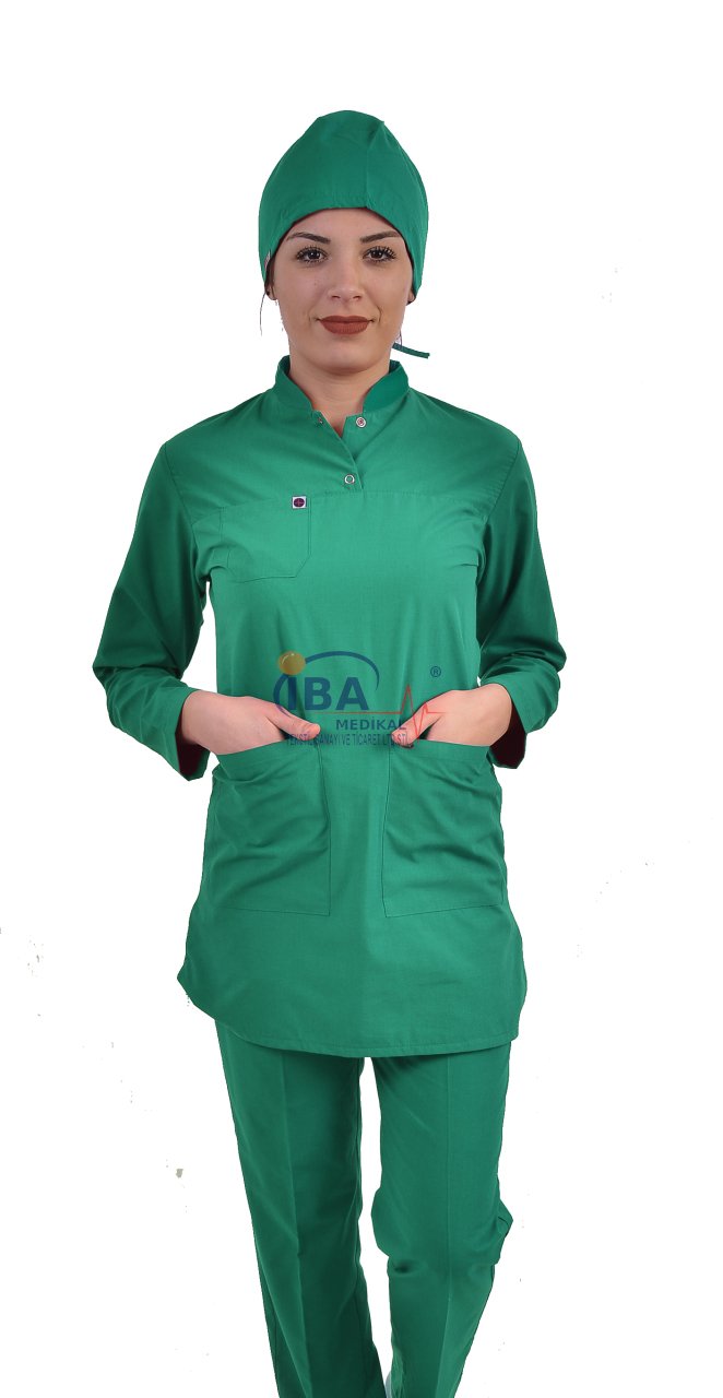 i-Soft Tesettür Likralı Takım Ameliyathane Yeşili - XXL - 50/52 Beden