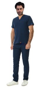 Gofre Likralı Takım (Gizli Cepli ) Açık Lacivert - L - 44 Beden