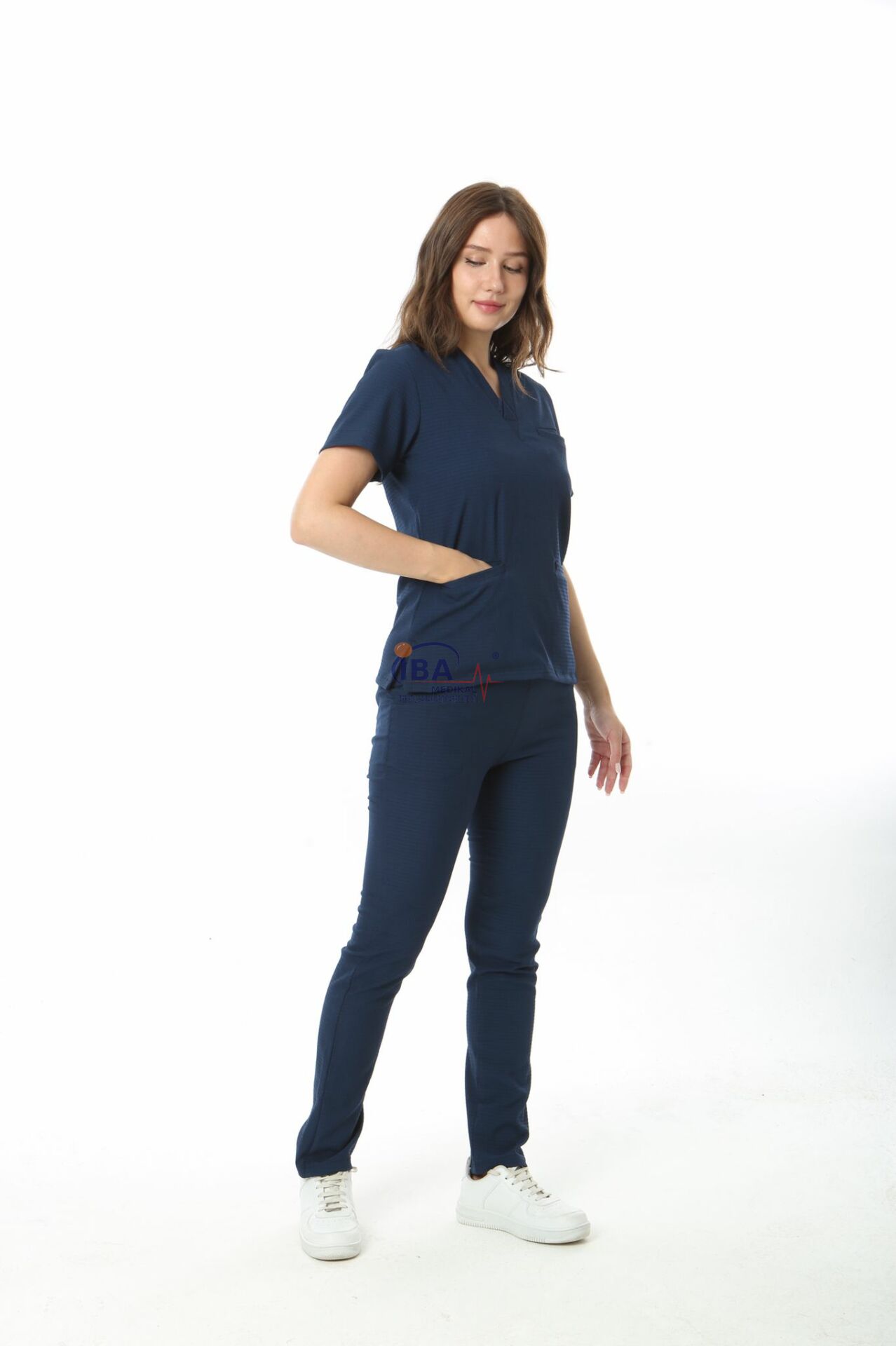 Gofre Likralı Takım (Gizli Cepli ) Açık Lacivert - XXS - 36 Beden