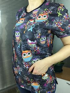 Comfort Sport Likralı Desenli Üst (Baykuşlar)