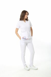 Gofre Likralı Takım (Gizli Cepli ) Beyaz - XXS - 36 Beden
