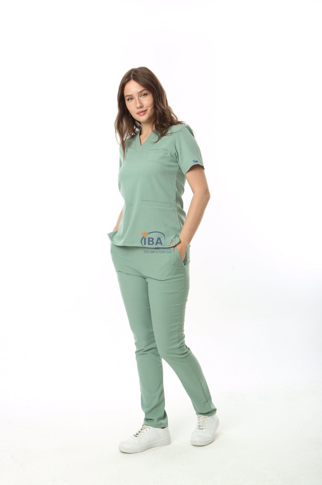 Gofre Likralı Takım (Gizli Cepli ) Çağla Yeşili - XS - 38 Beden