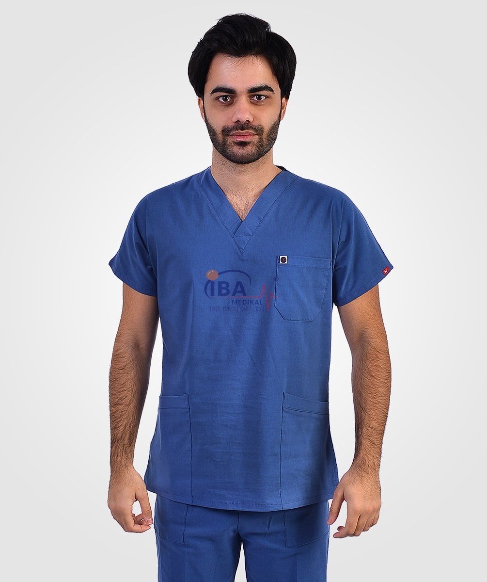 V Yaka Alpaka Takım (Unisex) XL - Petrol Mavisi