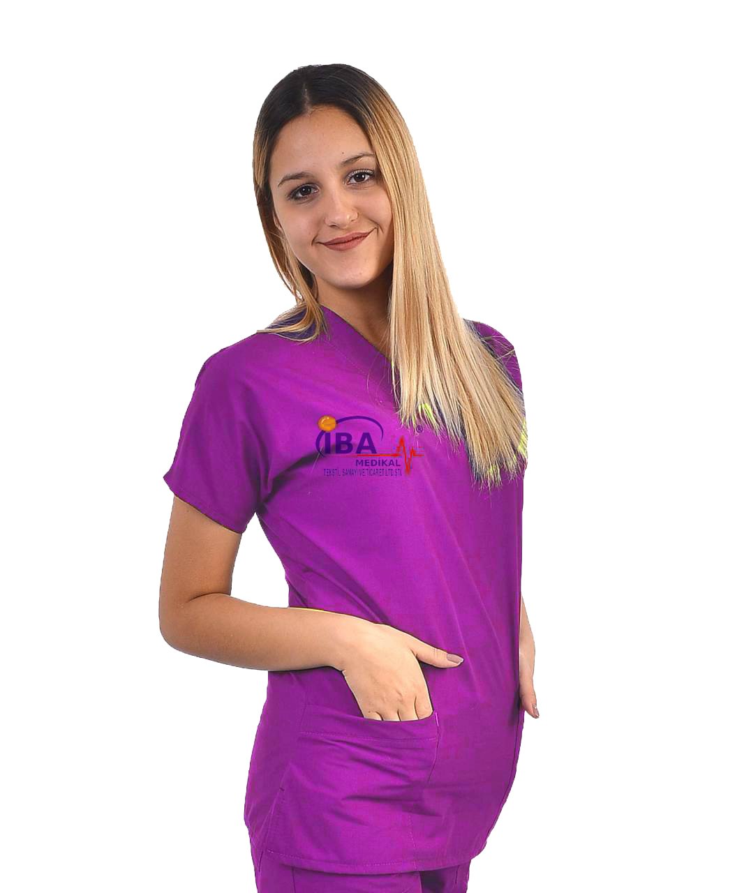 V Yaka Alpaka Takım (Unisex) XXL - Menekşe
