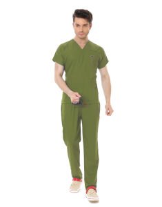 ÇİMEN YEŞİLİ ECZACI FORMASI LİKRALI SCRUBS TAKIM (GRASSHOPPER) XXS - ARMASIZ