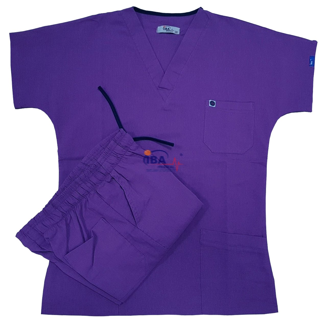 V Yaka Takım (Unisex) Mor - XL - 46/48 Beden