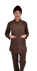 i-Soft Tesettür Likralı Takım Kahverengi - XXL - 50/52 Beden