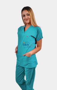 V Yaka Alpaka Takım (Unisex) XXS - Benetton Yeşili