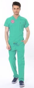 MİNT YEŞİLİ AİLE SAĞLIĞI ÇALIŞAN FORMASI LİKRALI SCRUBS TAKIM (BERMUDA)