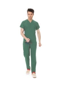 AMELİYATHANE YEŞİL PERSONEL FORMASI LİKRALI SCRUBS TAKIM (FROSTY SPRUCE) L - ARMASIZ