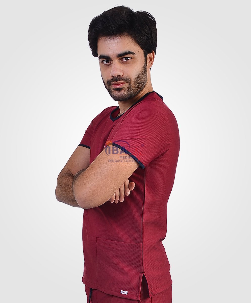 Comfort Sport V Yaka Spor Takım Bordo - XXL