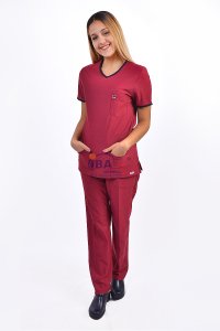 Comfort Sport V Yaka Spor Takım Bordo - XXL